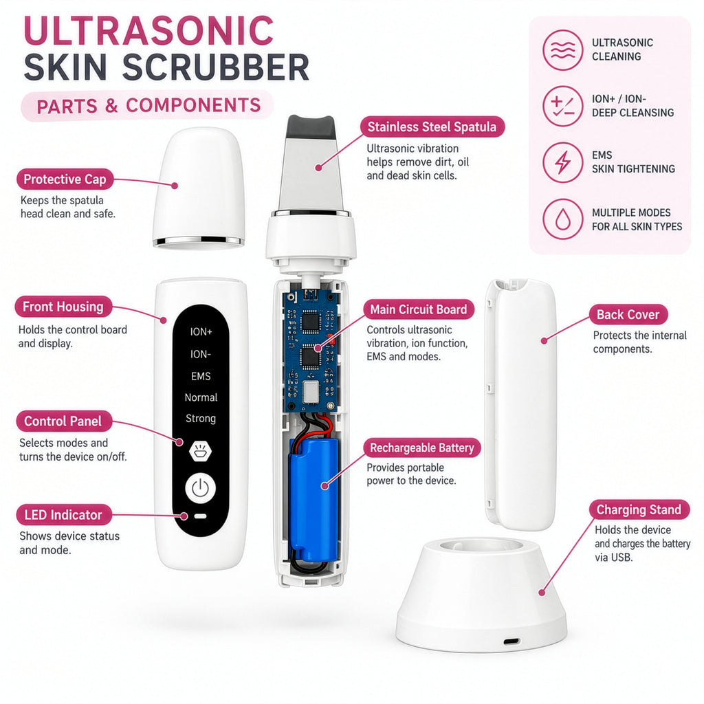 Ultrasonic Skin Scrubber — Professional Facial Tool